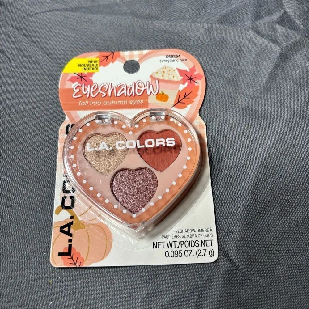 New L.A. COLORS Heart Eyeshadow Palette - Peach & Rose Tones Everything Nice